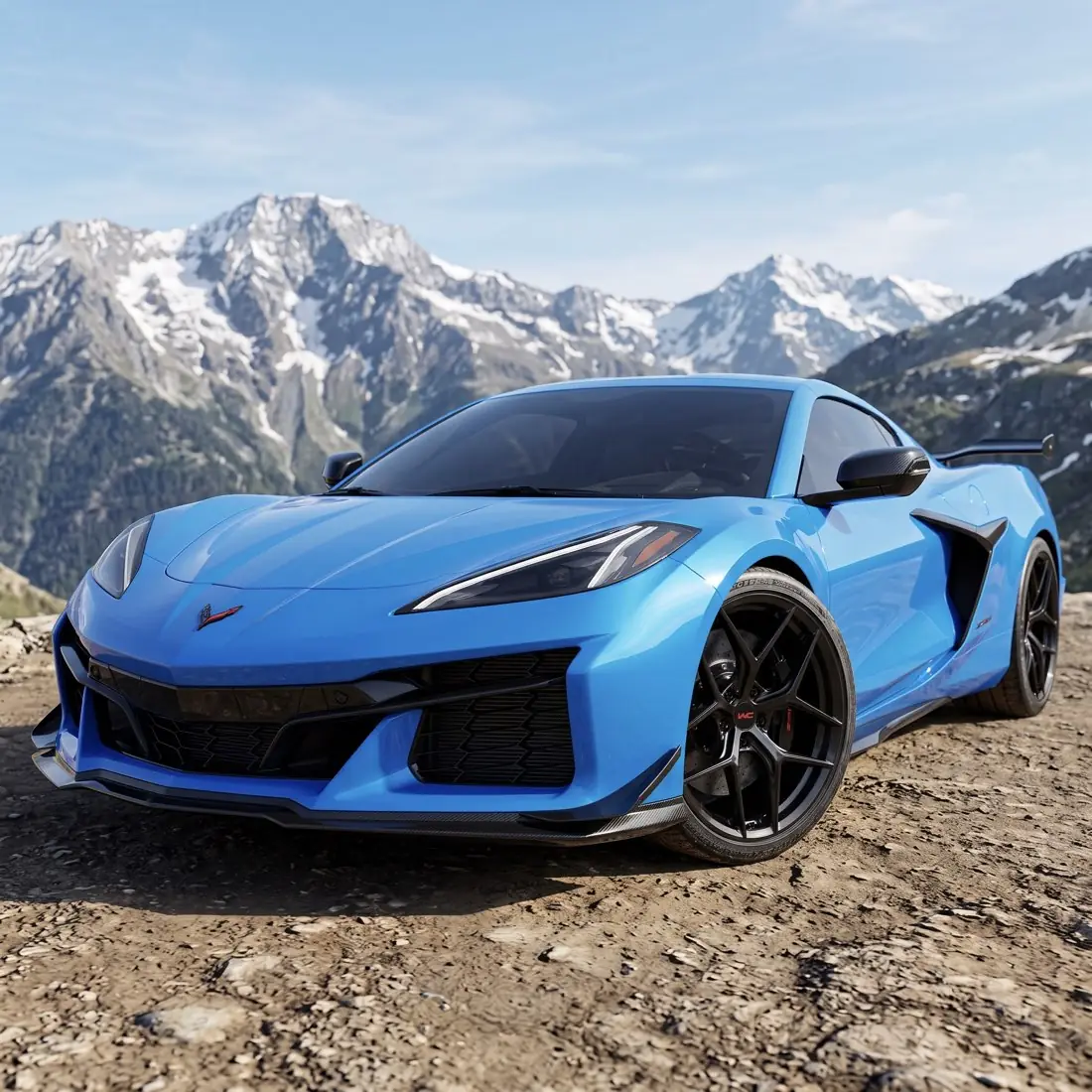 C8 Z06 on WC Forged wheels, KINGPIN · Gloss black